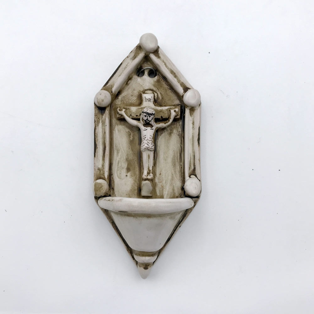 Reproducción benditera de Muel pequeña blanca, Jesucristo techo triángulo
