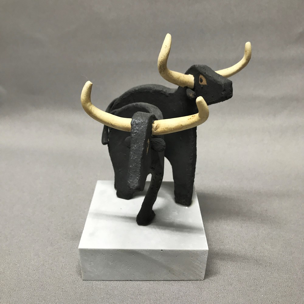 Escultura de dos toros con peana ref. 602_1